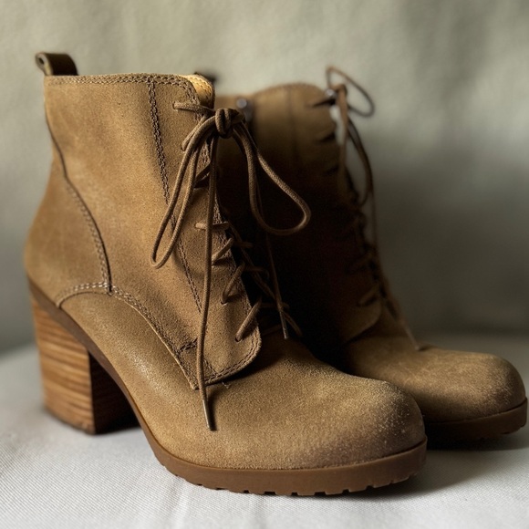 Lucky Brand Size 10 Women’s Leather Tan Heeled Booties. - Picture 2 of 16